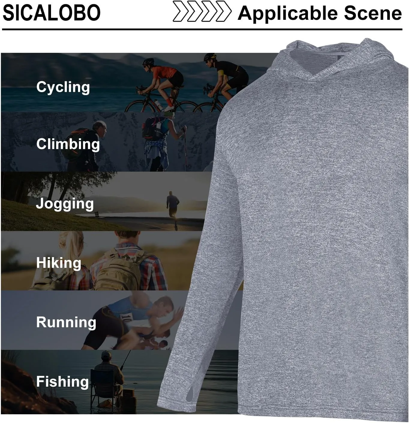 3 Pack Men's Sun Protection Hoodie UPF 30  Long Sleeve Rash Guard Tee Moisture Wicking Pullover T-Shirts