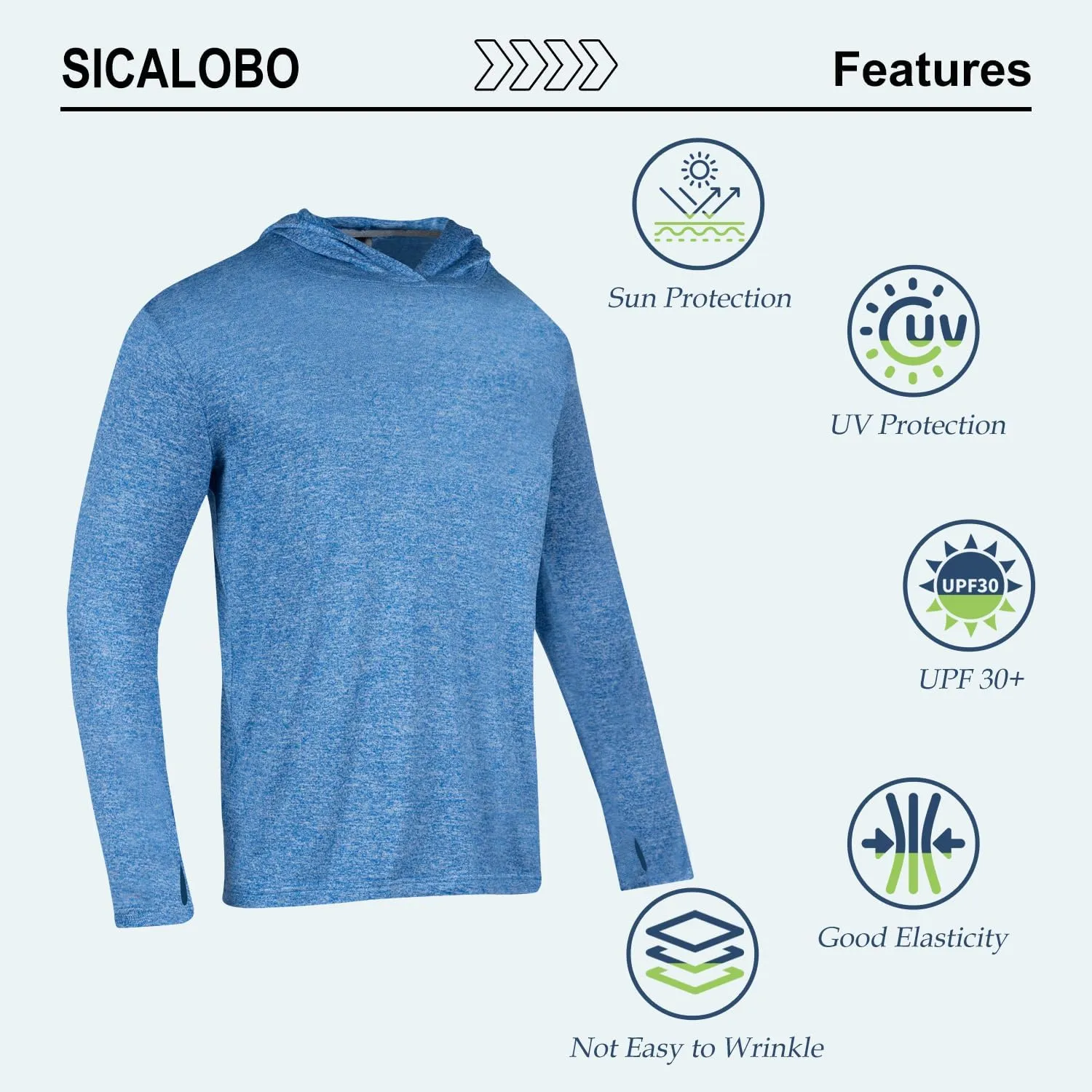 3 Pack Men's Sun Protection Hoodie UPF 30  Long Sleeve Rash Guard Tee Moisture Wicking Pullover T-Shirts