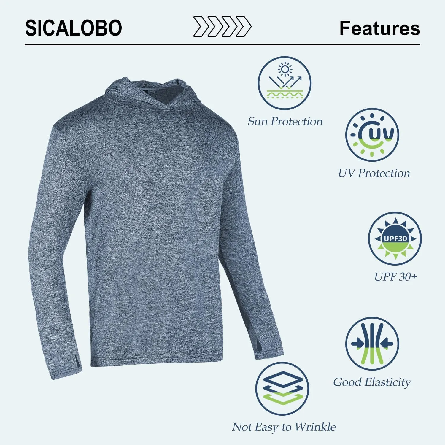 3 Pack Men's Sun Protection Hoodie UPF 30  Long Sleeve Rash Guard Tee Moisture Wicking Pullover T-Shirts