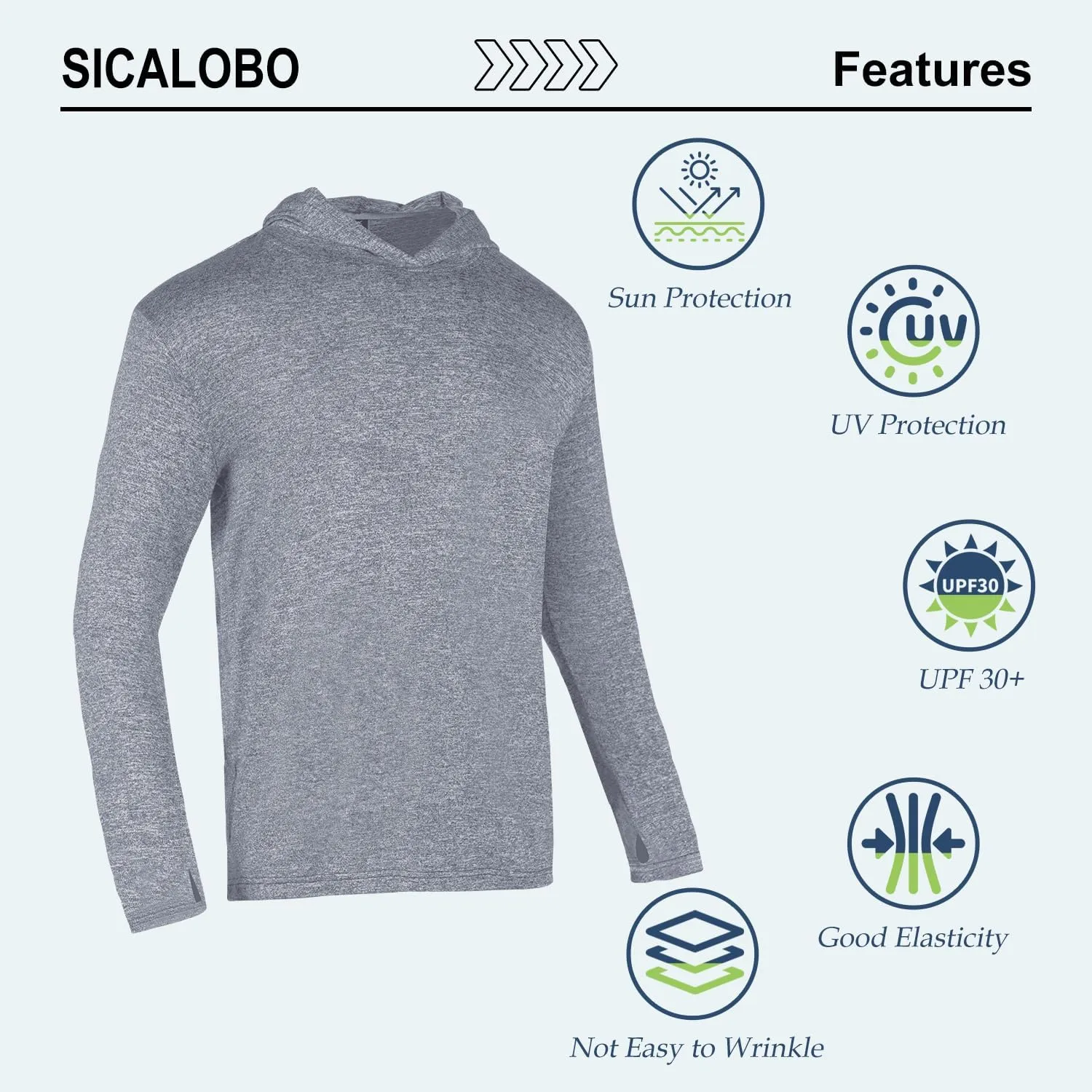 3 Pack Men's Sun Protection Hoodie UPF 30  Long Sleeve Rash Guard Tee Moisture Wicking Pullover T-Shirts