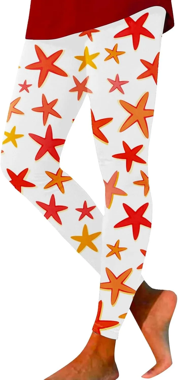 aihihe Women's USA Flag Print Leggings 4th of July Independent Day Yoga Pants Gym Workout Quick Dry Compression Tights