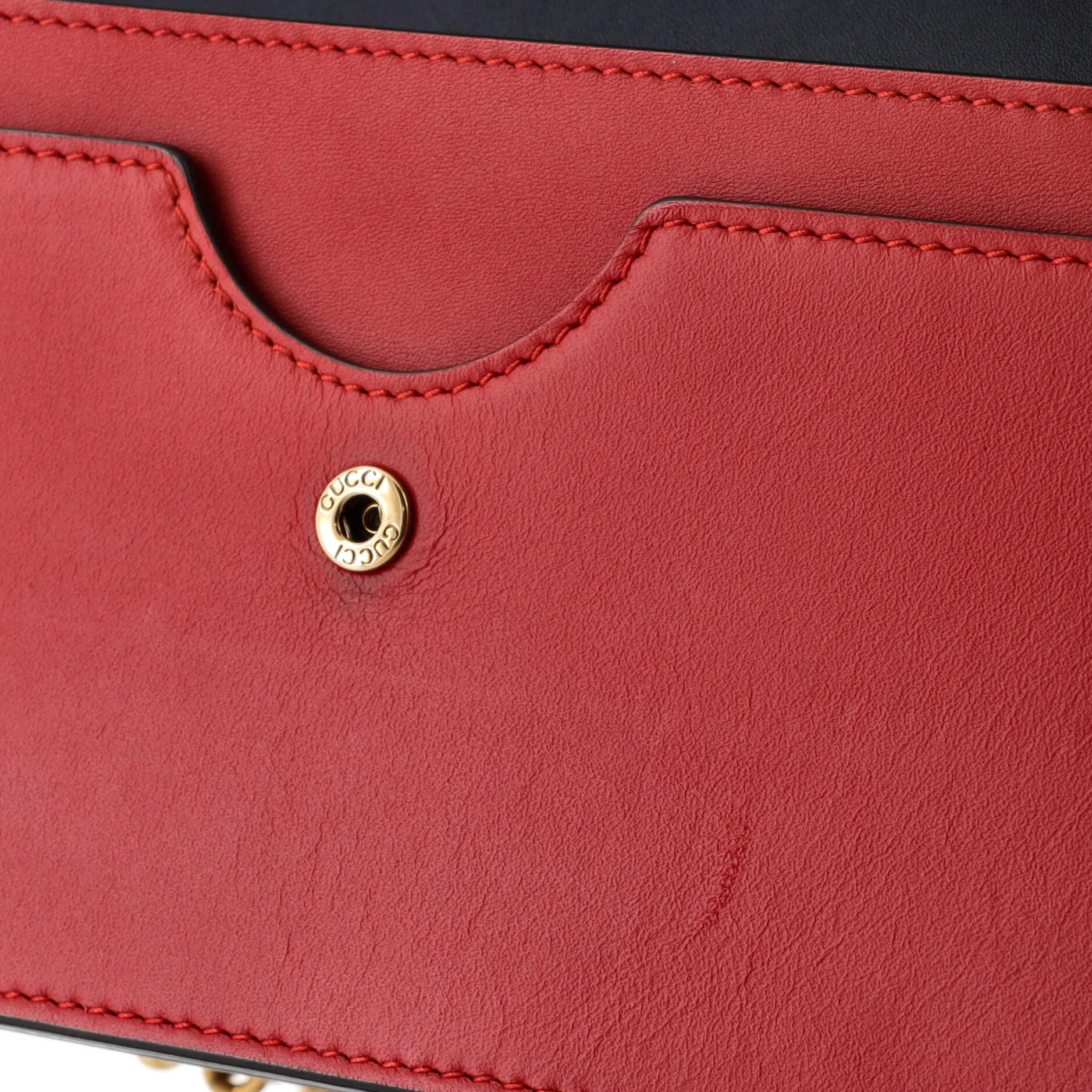 Animalier Chain Wallet Colorblock Leather