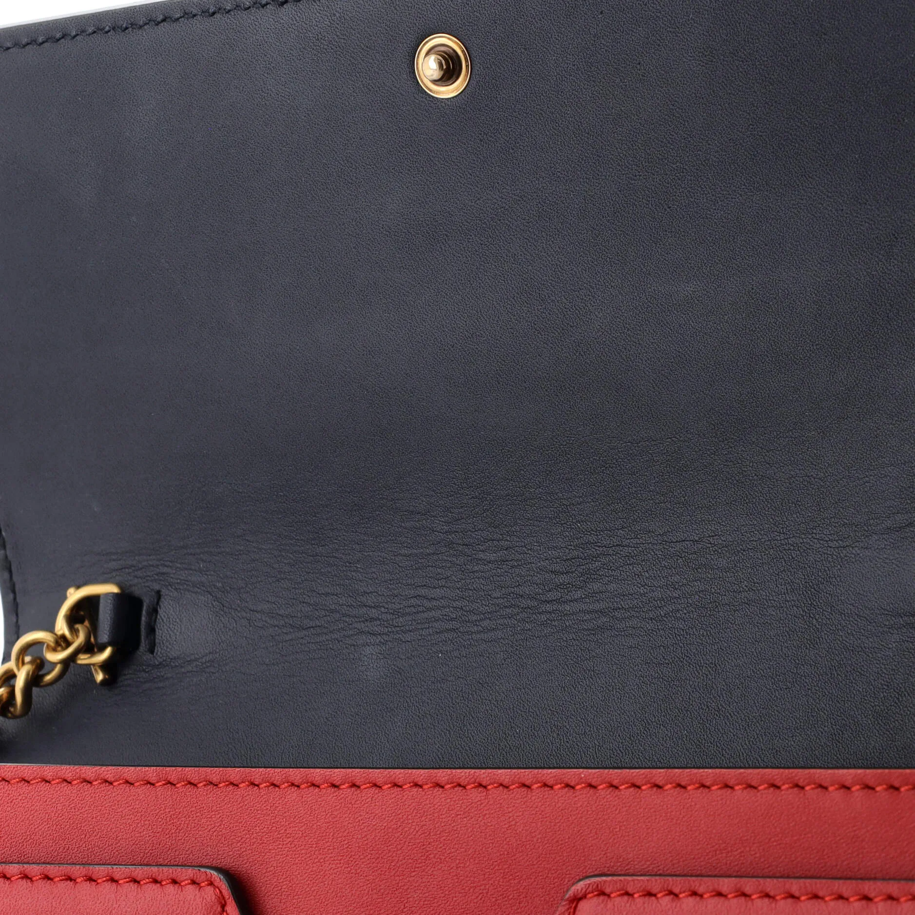 Animalier Chain Wallet Colorblock Leather