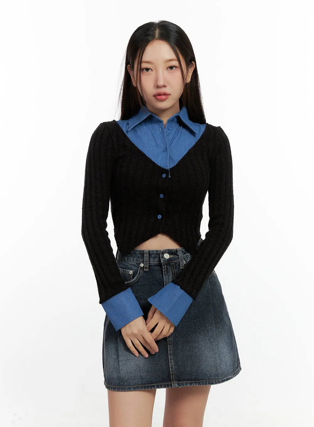 Colorblock Knit Shirt CN412