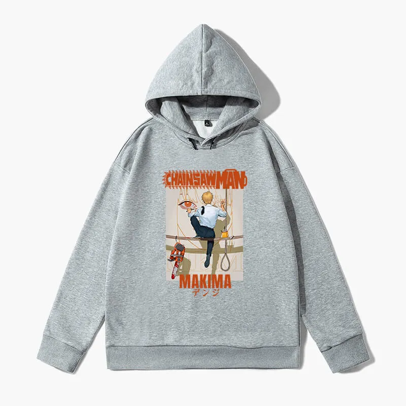 Denji Painting Makima Face Anime Hoodie Chainsaw Man