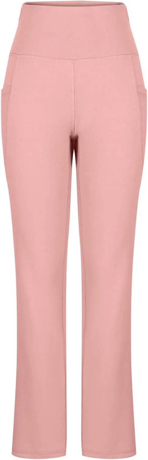 Flared Leggings for Women Tummy Control High Waisted Butt Lifting Leggings Plus Size Yoga Pants with Pockets