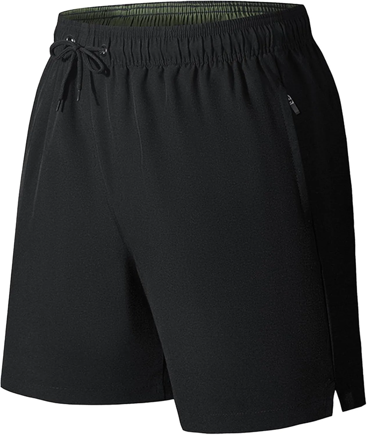 Men Athletic Gym Shorts Lightweight Sports Running Short Pants Quick Dry with Zipper Pockets Short