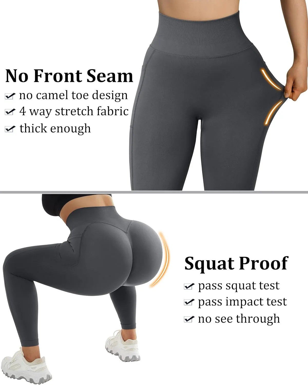 OMKAGI Women Scrunch Butt Lifting Leggings with Pockets Compression High Waisted Gym Workout Leggings