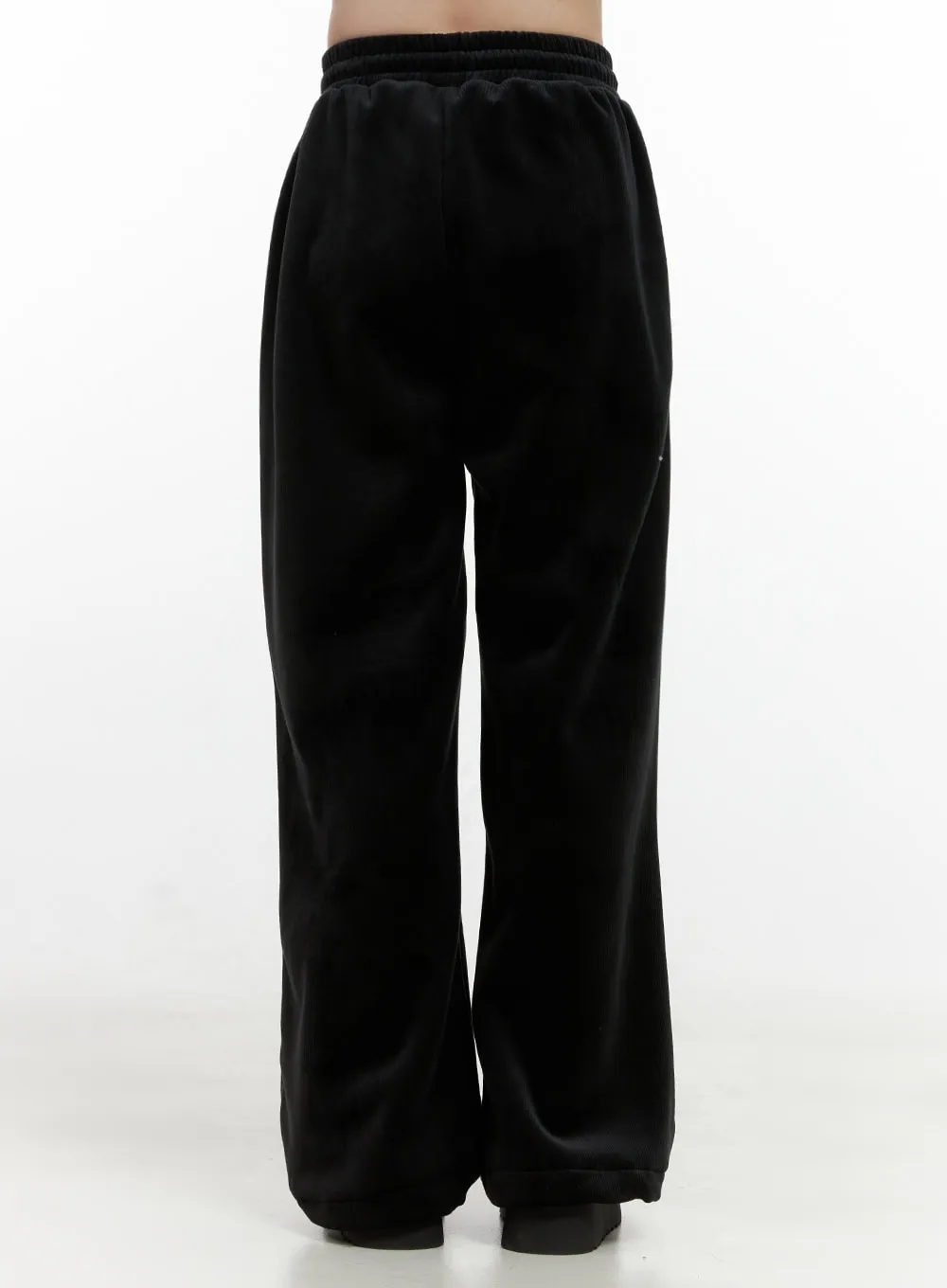 Velvet Drawstring Wide-Fit Sweatpants ON408