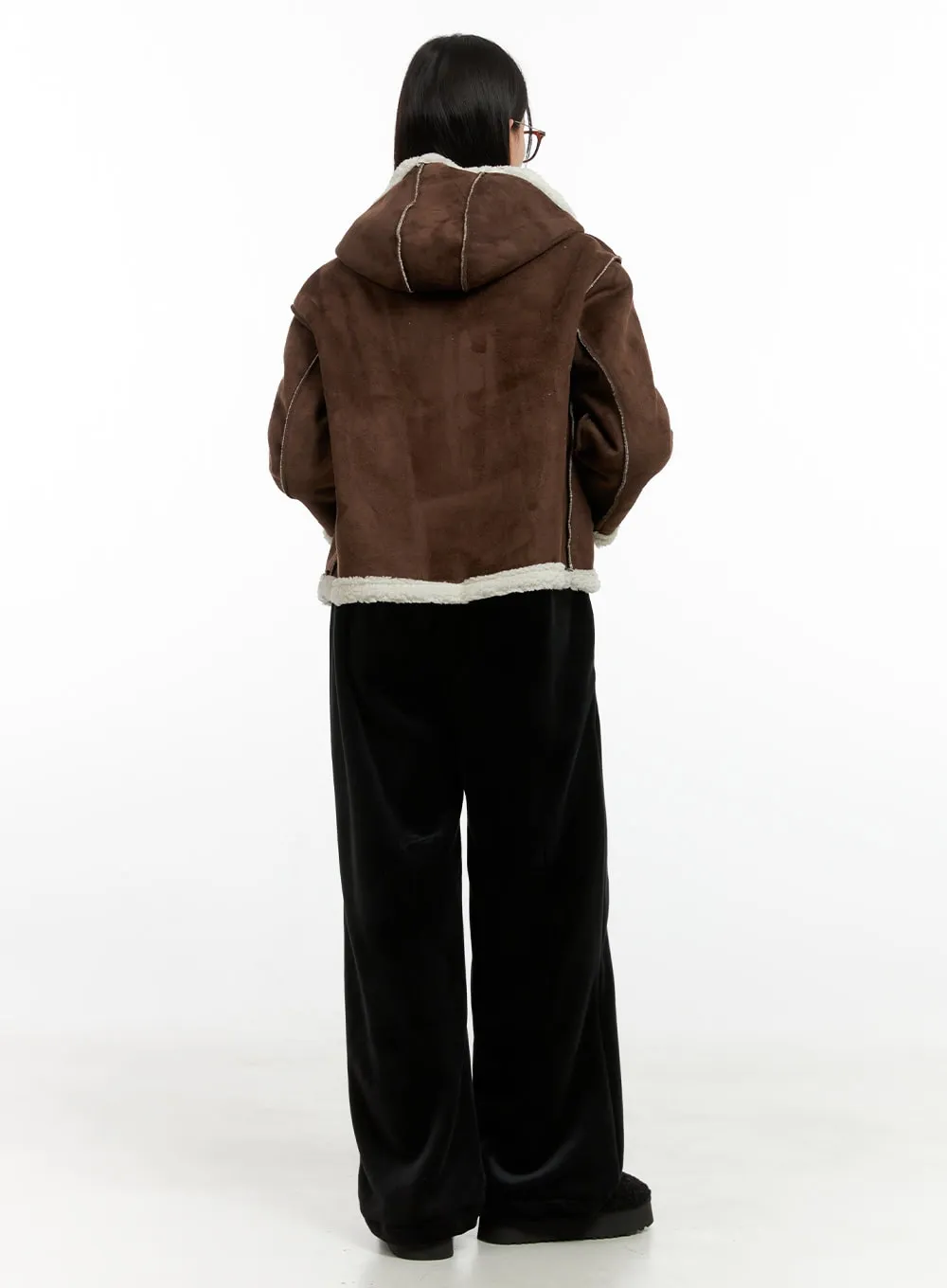 Velvet Drawstring Wide-Fit Sweatpants ON408