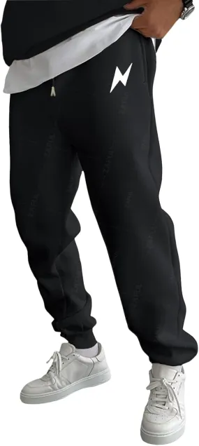 ZAFUL Men's Sweatpants Pattern Fuzzy Fleece-Lined Drawstring Jogger Sweatpants Athletic Pants